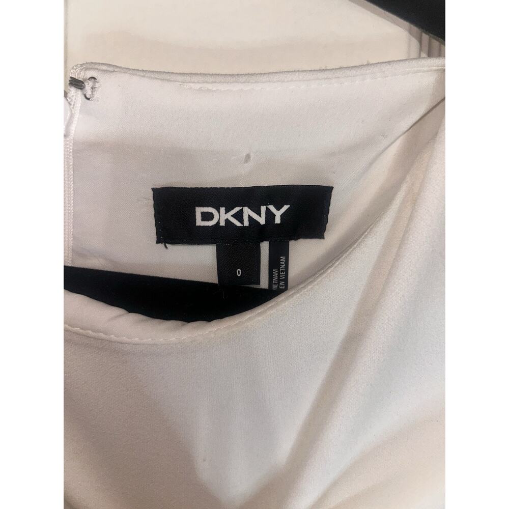 DKNY White Sheath Dress Cap Sleeve Sizes 0 Wedding. Formal Cocktail - Picture 4 of 8